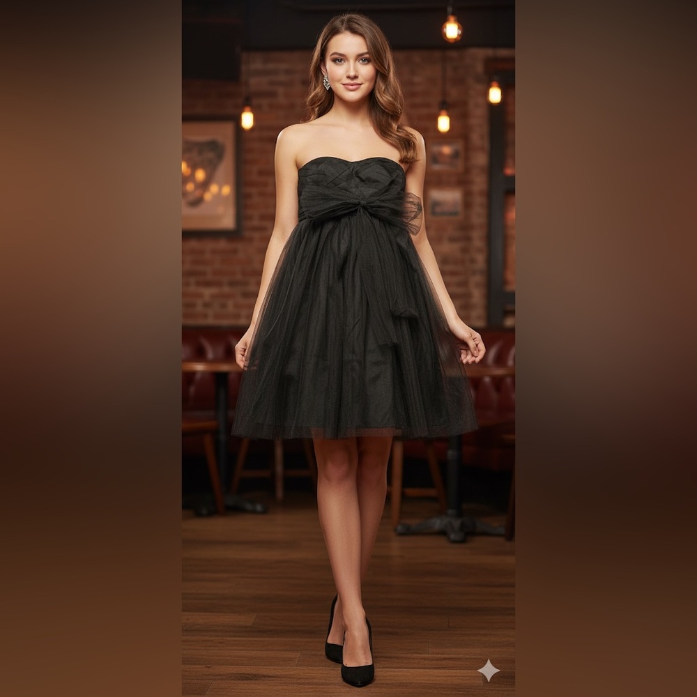 Banana Republic Monogram black tulle dress